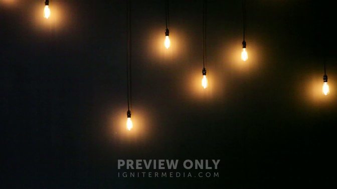 Vintage Blinking Hanging Lightbulbs On A Wall Stock Videos Prixel