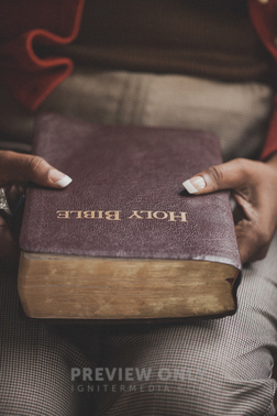 A Bible In Her Lap. - Stock Photos | Pearl