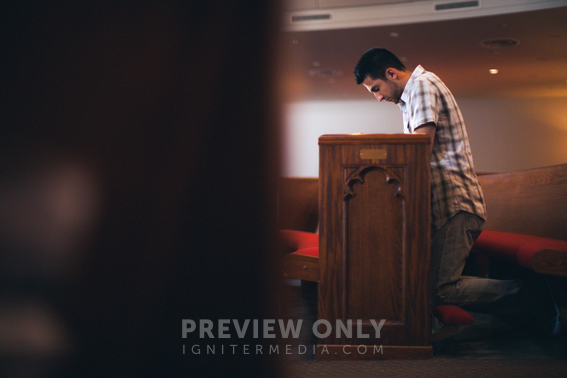 Kneeling Man In Prayer. - Stock Photos | Pearl