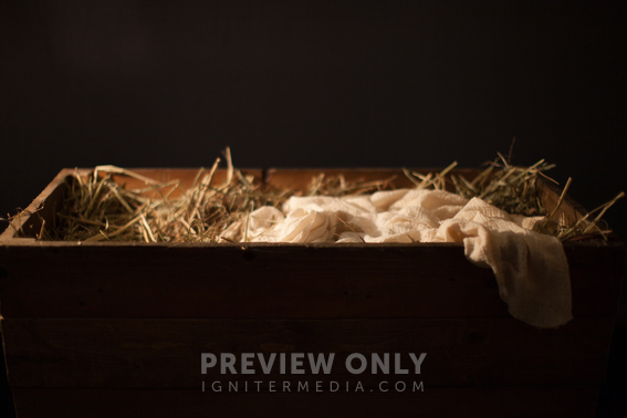 The Manger Filled With Hay And Swaddling Clothes - Stock Photos | Pearl