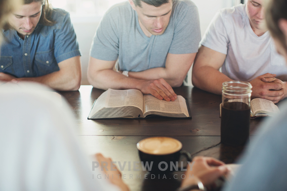 Men Reading Bibles At A Men's Group Bible Study - Stock Photos | Prixel ...