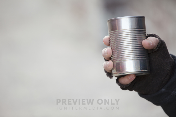 Beggar With A Tin Can - Stock Photos | Prixel Creative