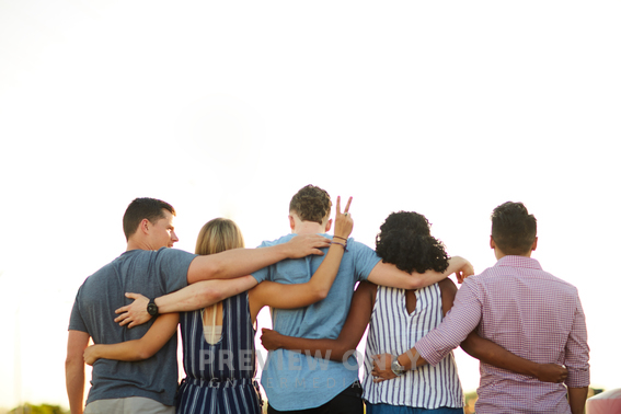 Group With Backs To The Camera - Stock Photos 