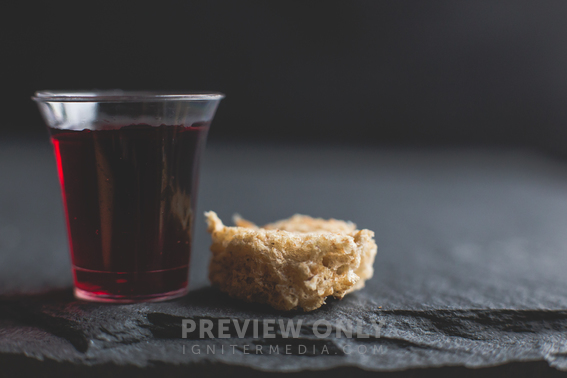 Communion Wine Cup And Bread - Stock Photos 