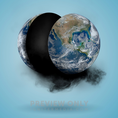 Earth Split In Half And Black Smoke - Stock Photos | Kevin Carden