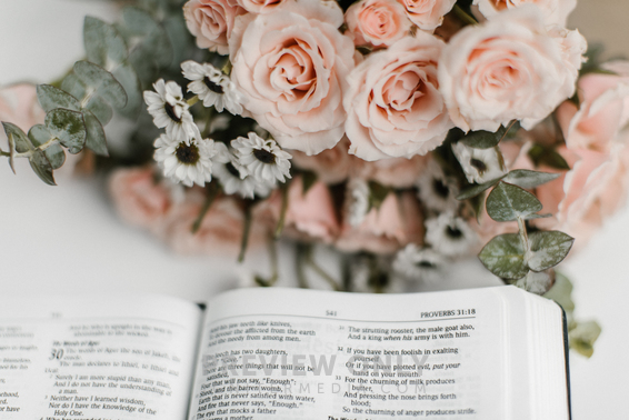 Open Bible And Flower Arrangement - Stock Photos | The Visual Folk