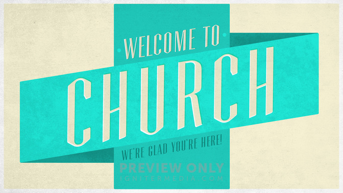 Illustrated Banner - Welcome To Church - Title Graphics | Igniter Media