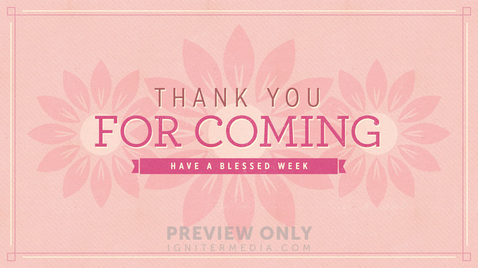 Pink Flowers - Thank You For Coming - Title Graphics | Igniter Media