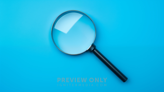 Magnifying Glass On A Blue Background. - Stock Photos | Prixel Creative