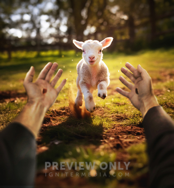 Lamb Running To Jesus - Stock Photos | Kevin Carden