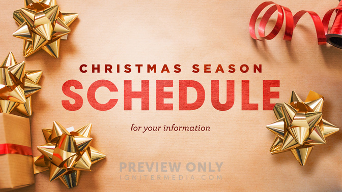 Christmas Season Schedule - Title Graphics | Igniter Media