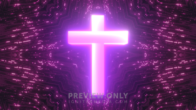 Discotek - Purple Cross - Worship Backgrounds | Pixel Preacher