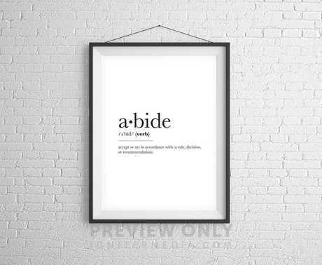 Abide Definition - Print-Ready Posters | Prixel Creative