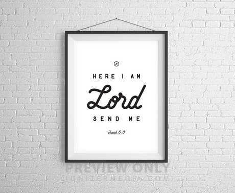 Here I Am Lord Send Me - Print-Ready Posters | Prixel Creative